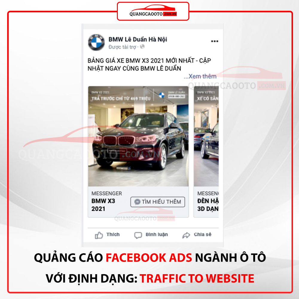 Quang cao facebook ads nganh o to dinh dang WEBSITE