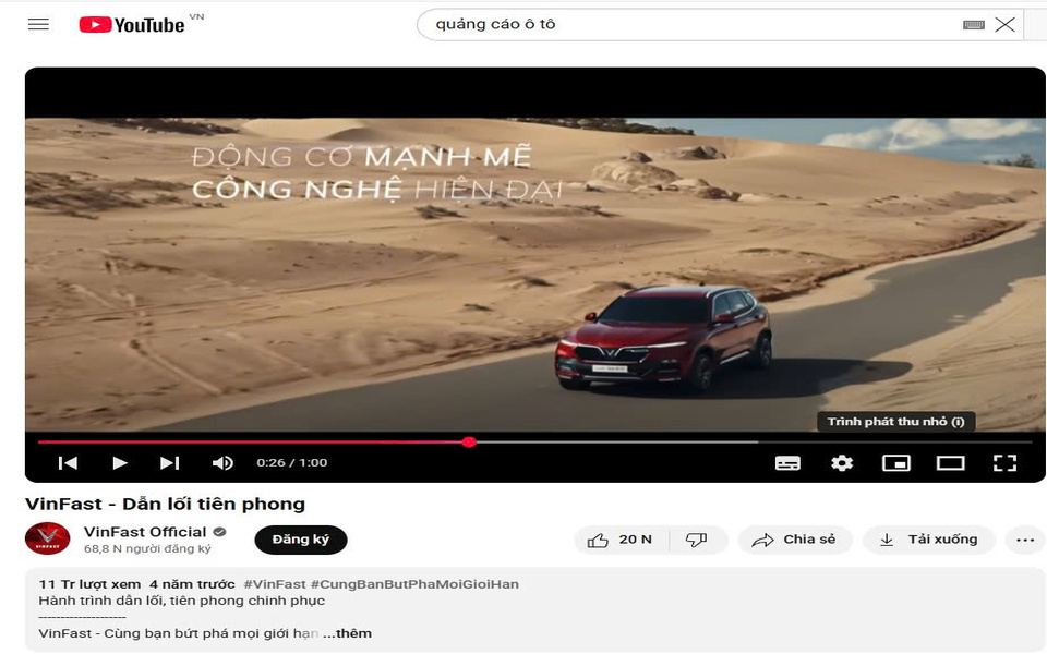 YouTube: Hướng dẫn làm video quảng cáo ô tô triệu view
