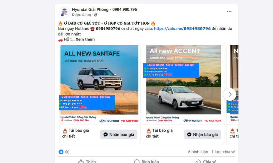 Kênh quảng cáo hiệu quả cho xe bán chạy