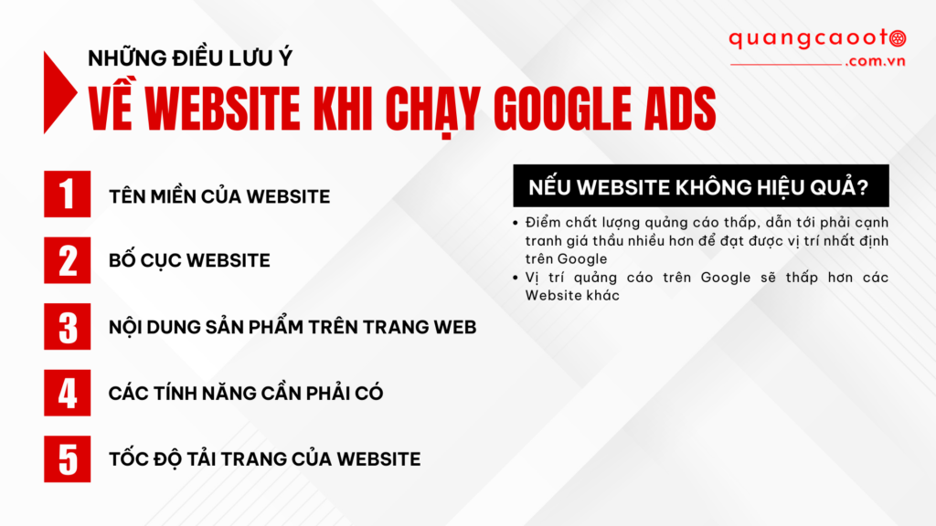 NHỮNG ĐIỀU CẦN LƯU Ý VỀ WEBSITE KHI CHẠY GOOGLE ADS NGÀNH Ô TÔ